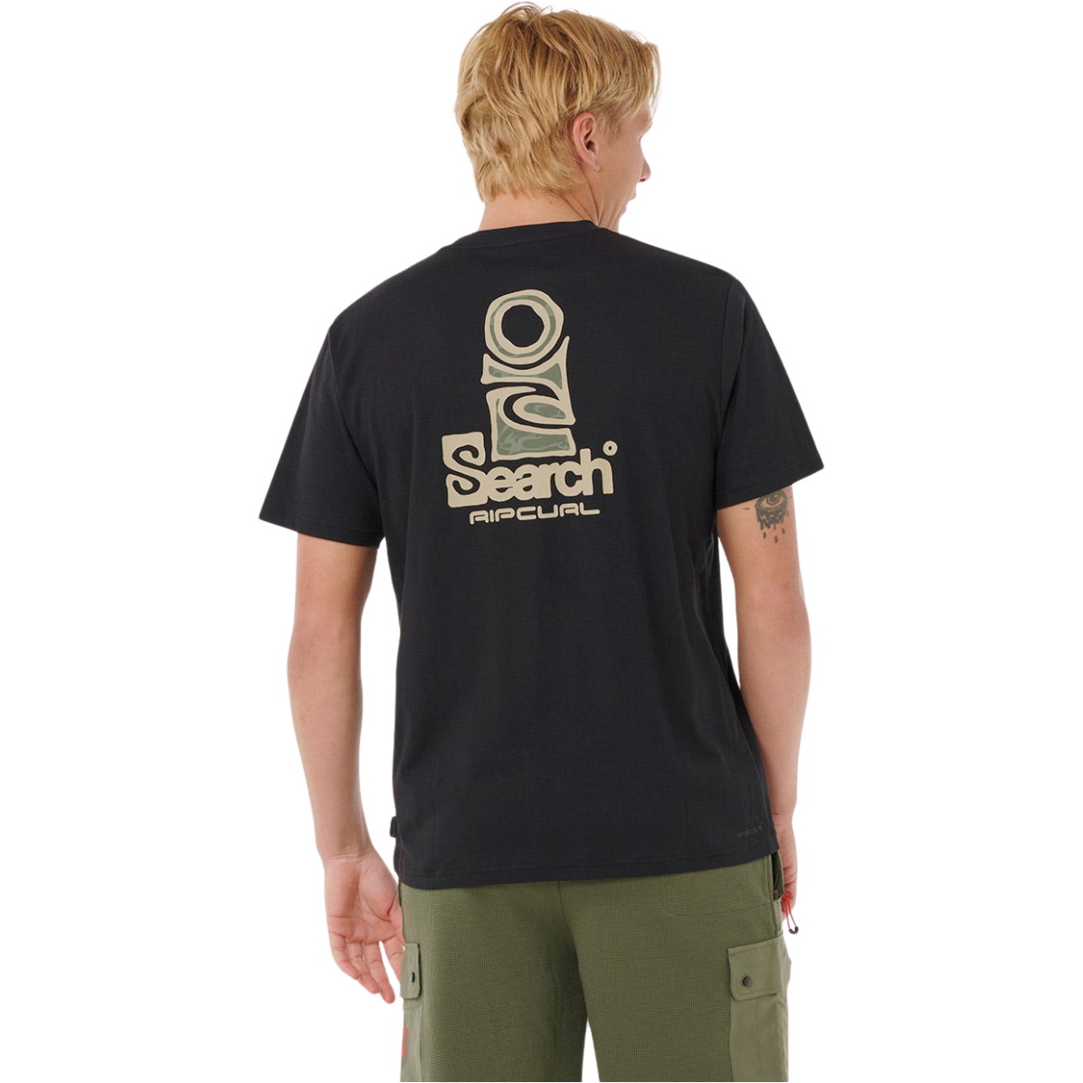 2025 Rip Curl Männer Vaporcool Search Stack Tee 0K5MTE - Black / Olive